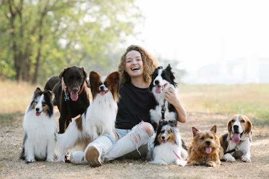 Doodle owners gathering at a local park